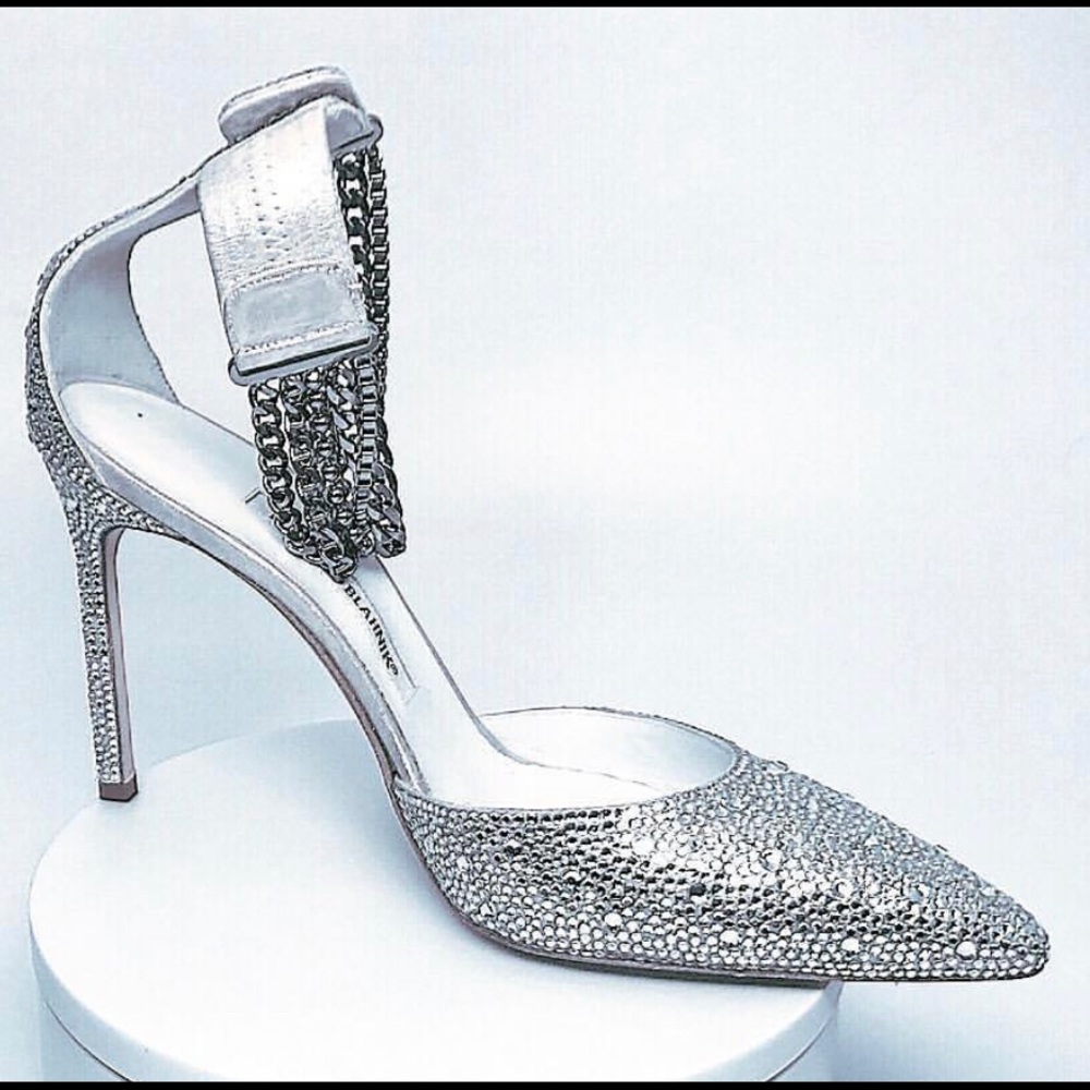 Bespoke crystallizes Manolo Blahnik sandal 40 new